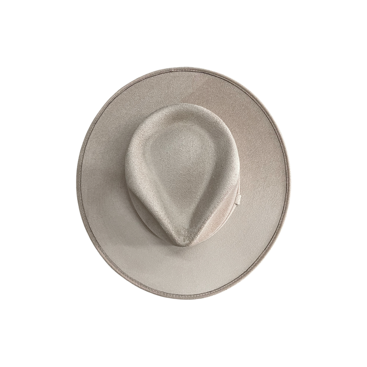 Vegan Suede Tear Drop Hat: Taupe