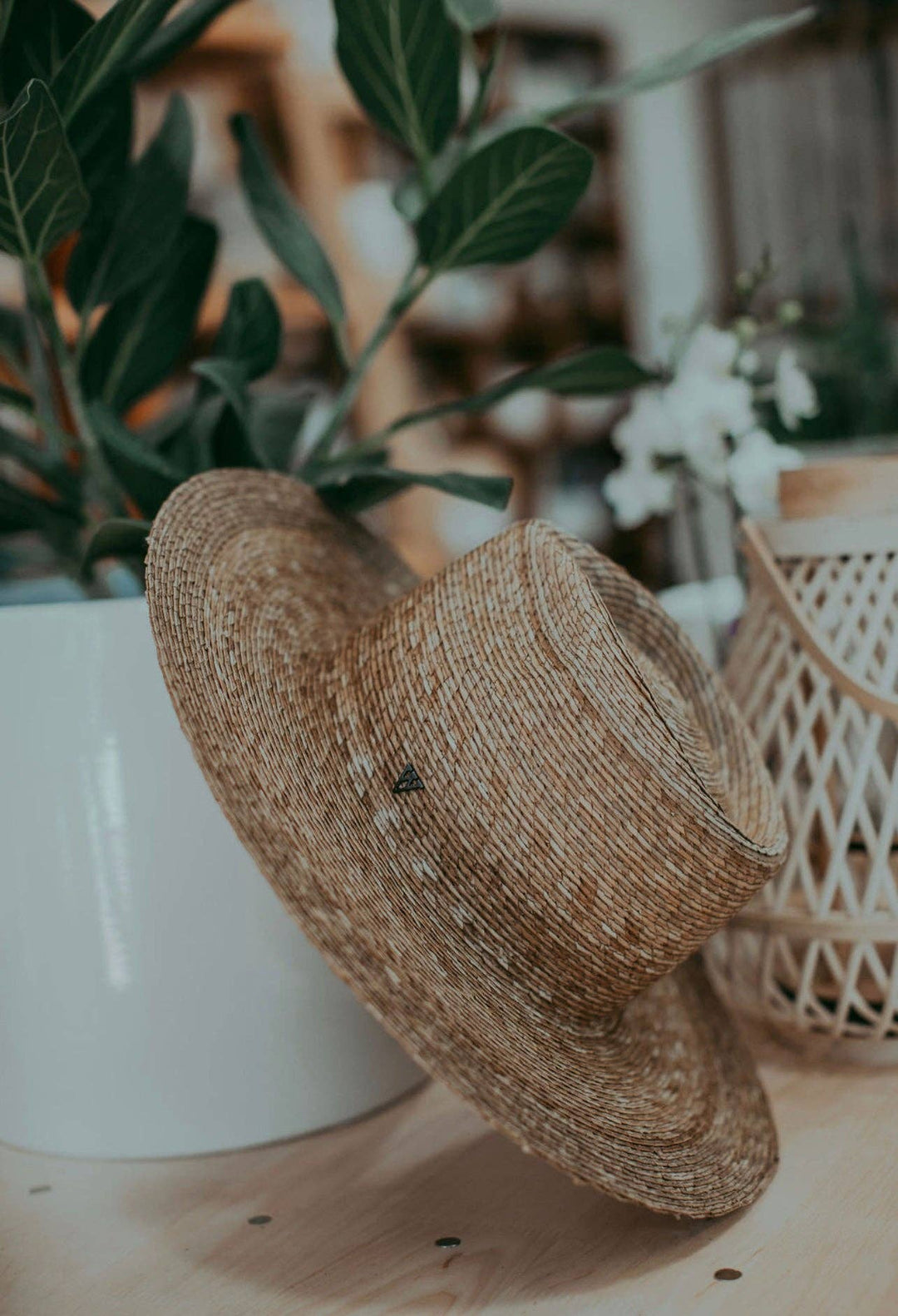 Sadie | Palm Straw Rancher Hat Wide Brim: M/L