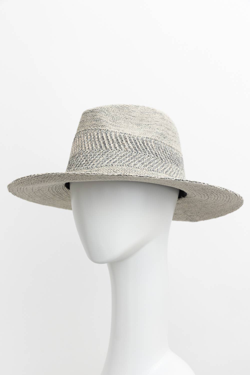 Pinched Front Wide Brim Western Style Hat: Natural