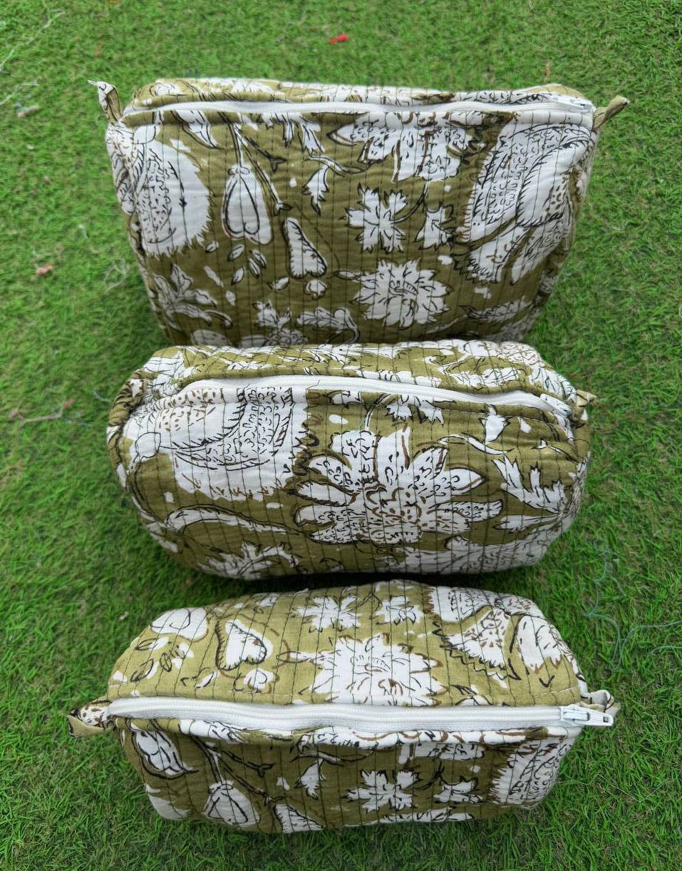 Amanda Printed Quilted Bag Cotton Bag Make-Up Bag Travel Bag