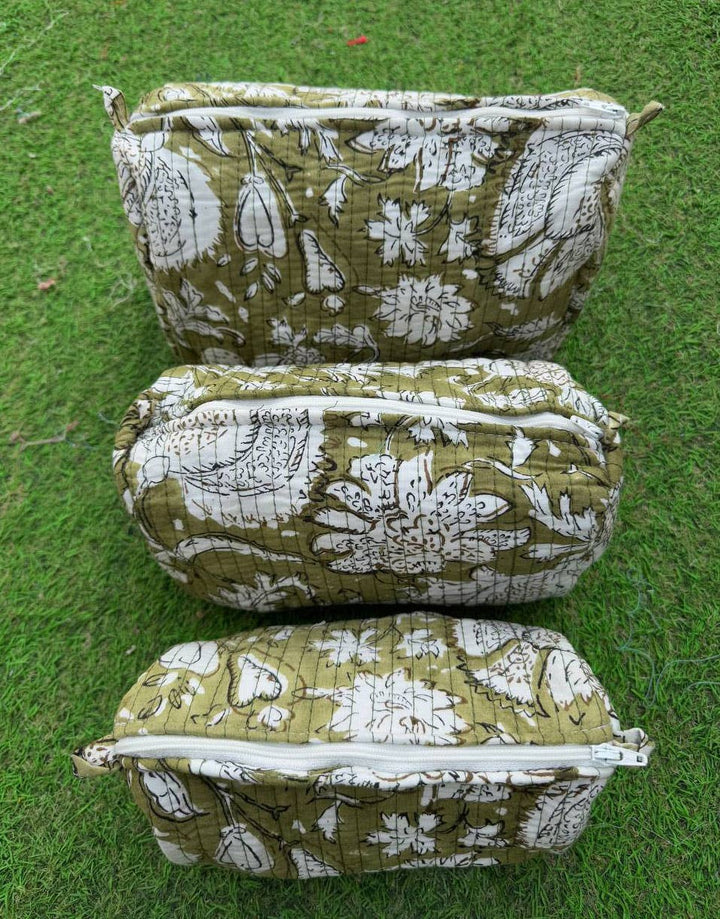 Amanda Printed Quilted Bag Cotton Bag Make-Up Bag Travel Bag