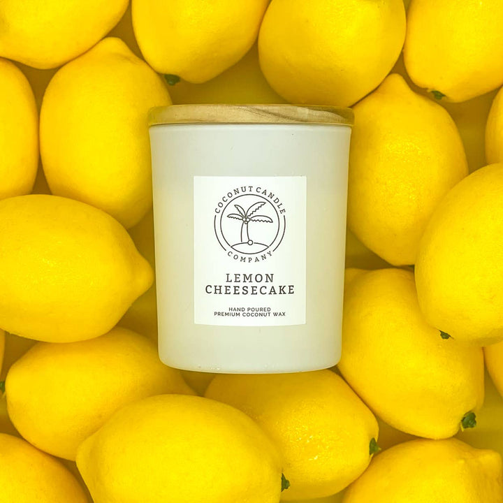 Lemon Cheesecake Jar/Filled Candle: 6oz Glass Jar