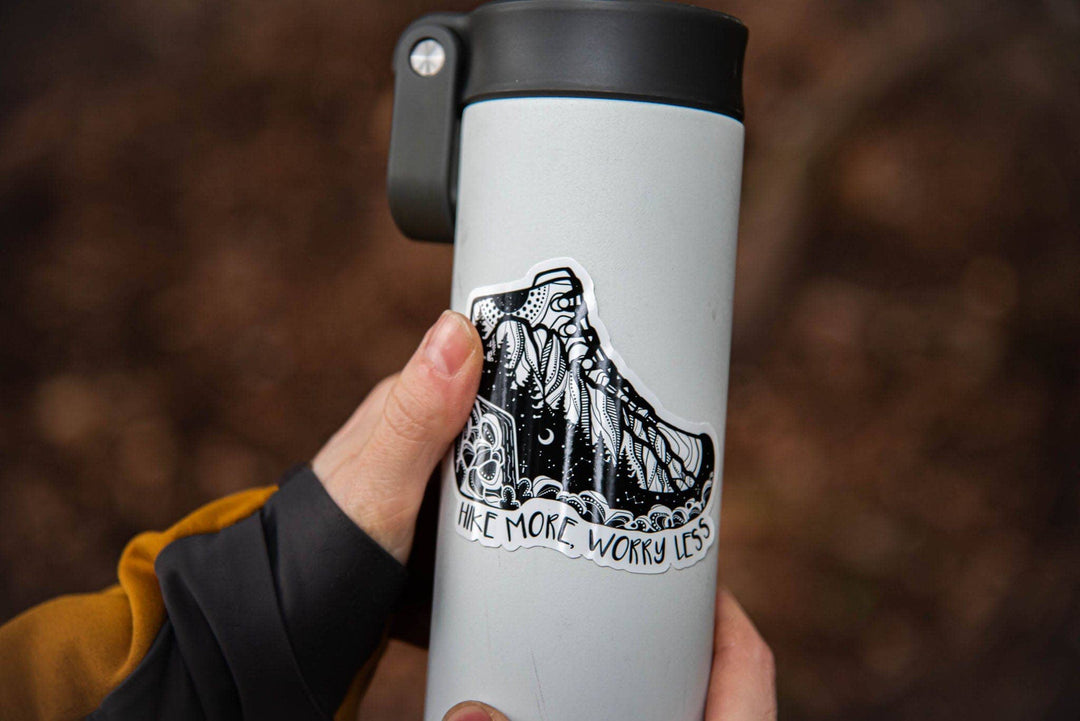 Hike More, Worry Less Sticker