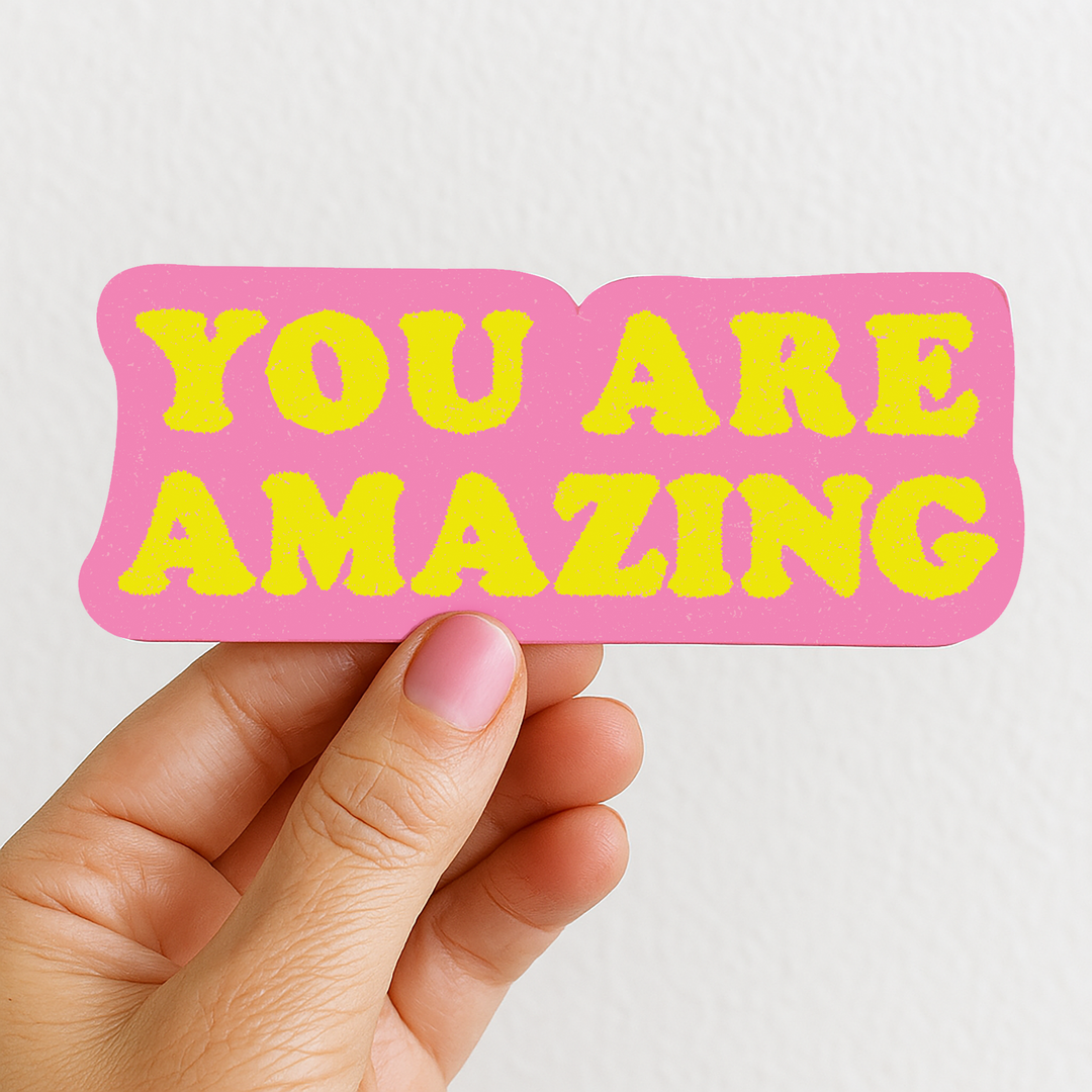 You Are Amazing | Motivational Retro Fun Laptop Sticker 4"