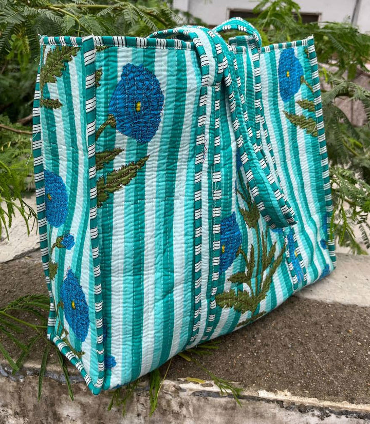 Party Wear Bag Cotton Floral Printed Quilted Bag Women Bags