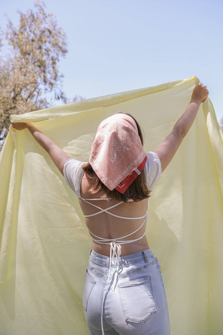 Vintage Two-Tone Bandana Scarf – Western-Inspired: Black/Mocha