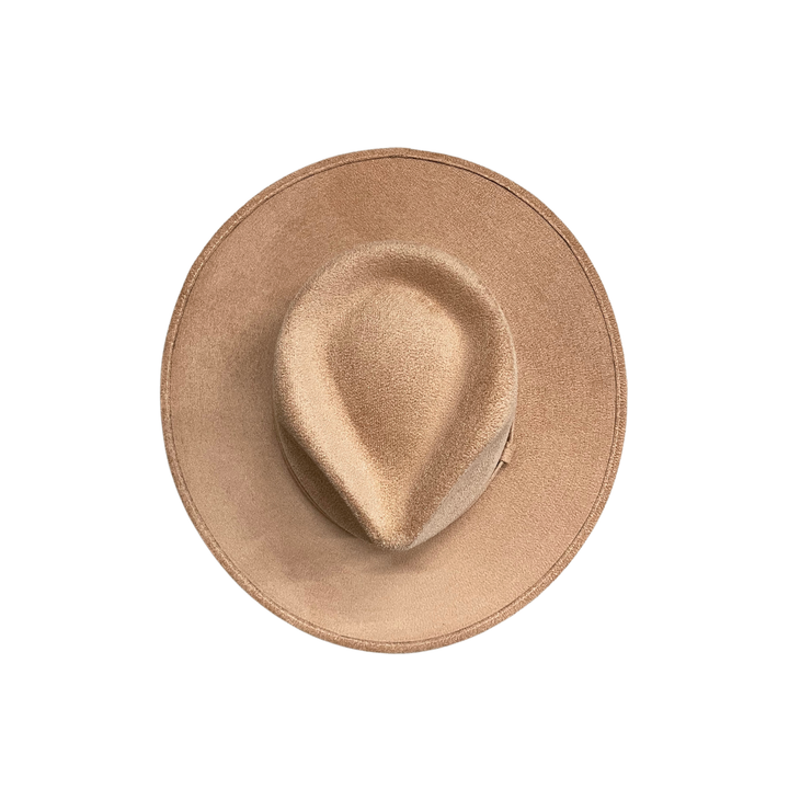 Vegan Suede Tear Drop Hat: Taupe