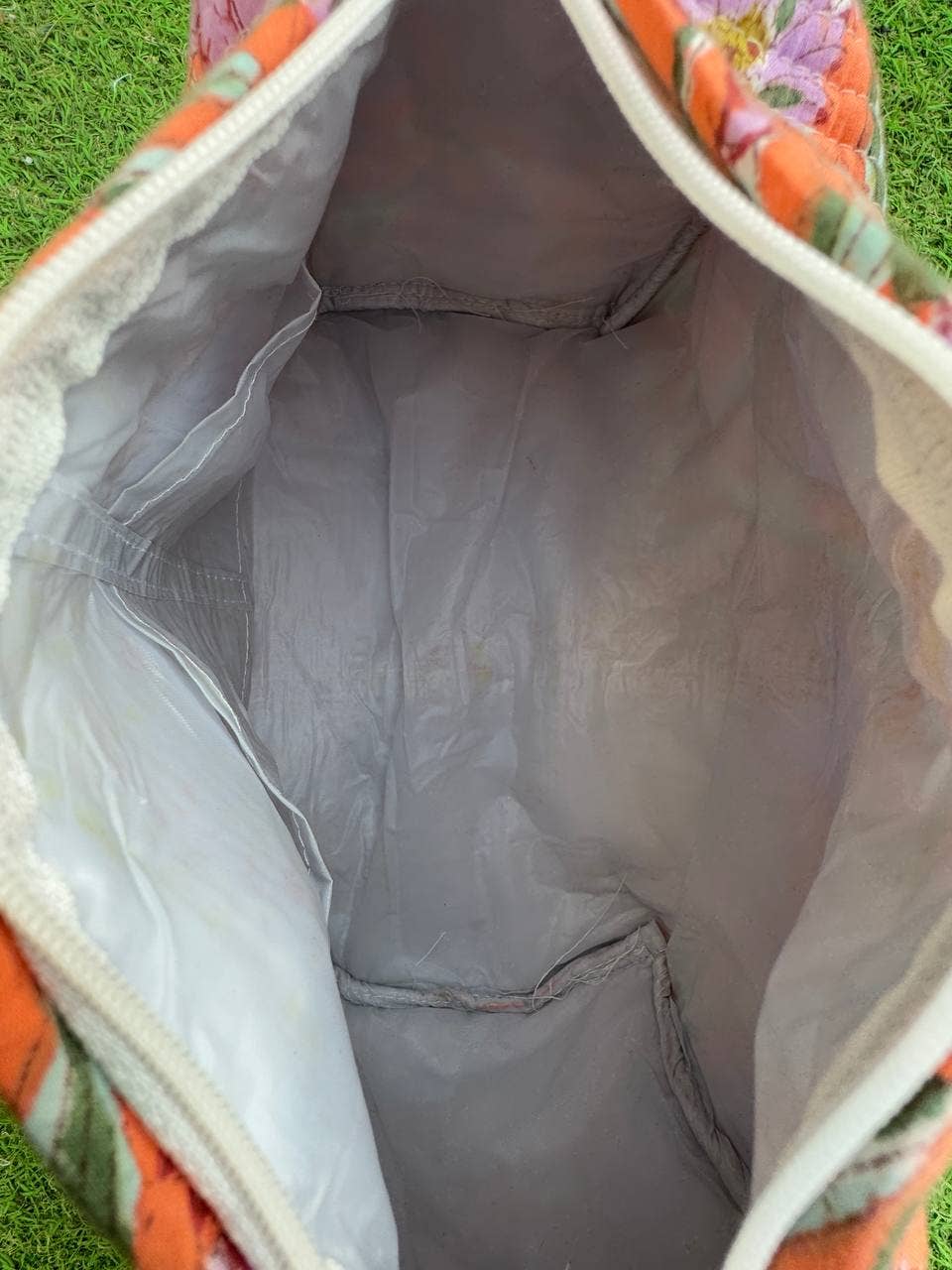 Handprint Toiletry Bag Women Bag Quilted Cotton Handmade Bag