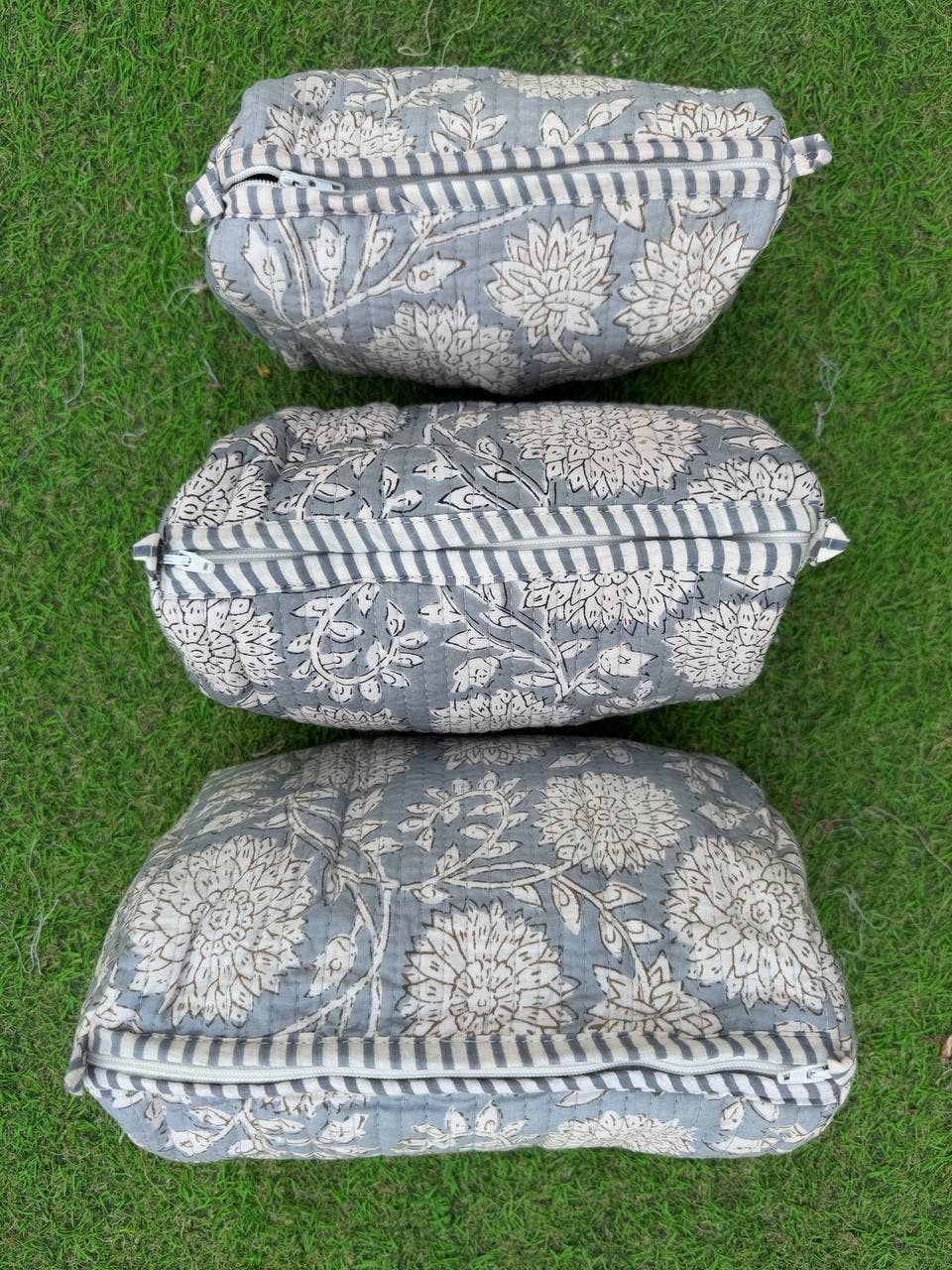 Hand Block Print Cotton Cosmetic Bag Makeup Bag Quilted Bags