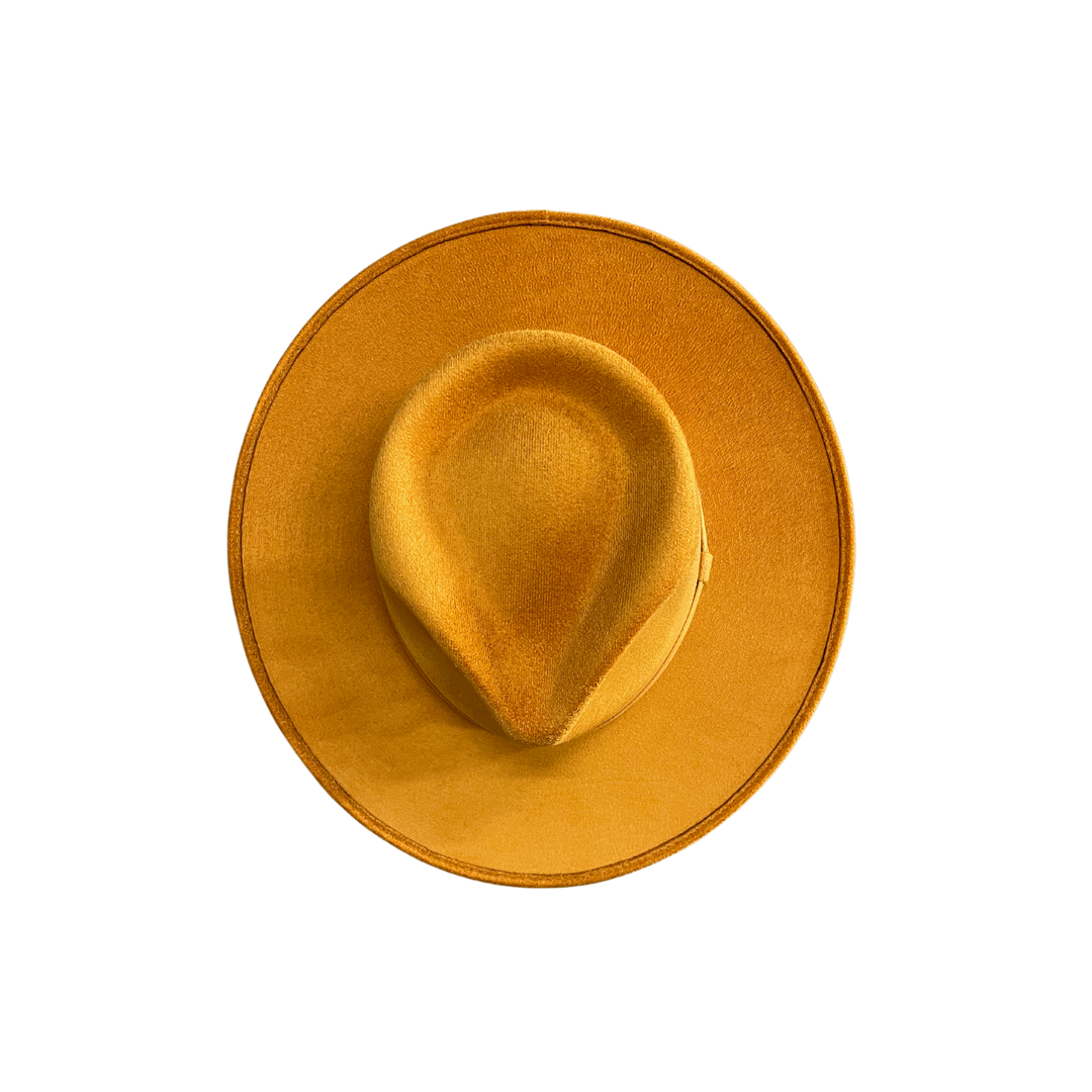 Vegan Suede Tear Drop Hat: Taupe