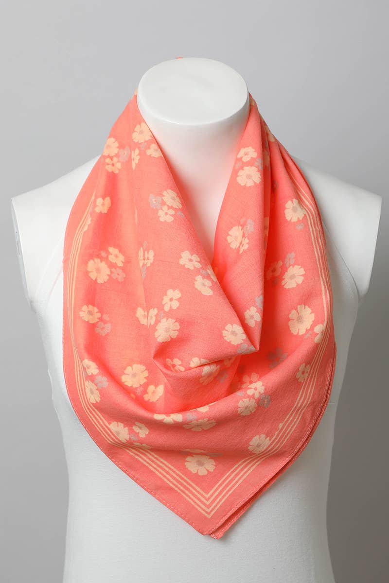 Floral Lightweight Bandana - Online Sales Favorite π₯οΈ: Coral