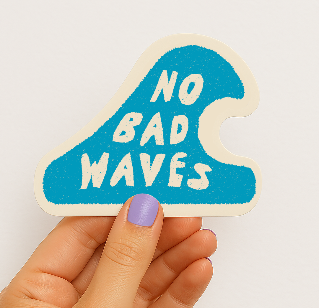 No Bad Waves Sticker | Surf Beach Summer Fun Decal 3.75"
