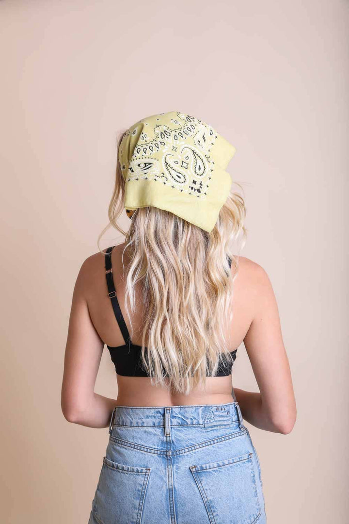 Muted Color Bandana - Perfect Summer & Everyday Accessory ☀️: Lemon