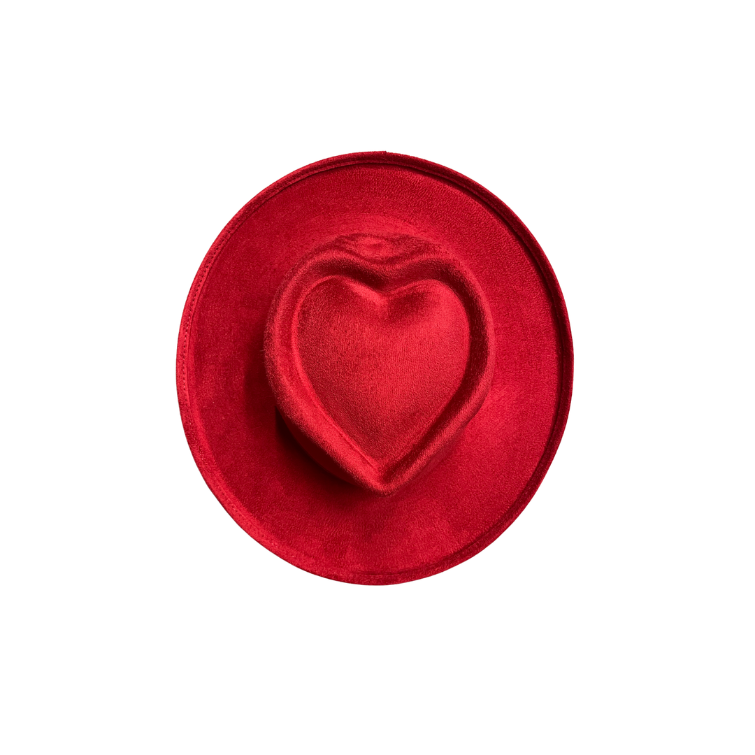 Vegan Suede Pencil Curl Brim Sweetheart Crown Fedora Hats: Taupe