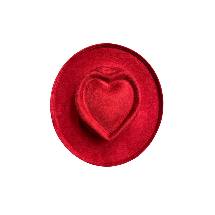 Vegan Suede Pencil Curl Brim Sweetheart Crown Fedora Hats: Taupe