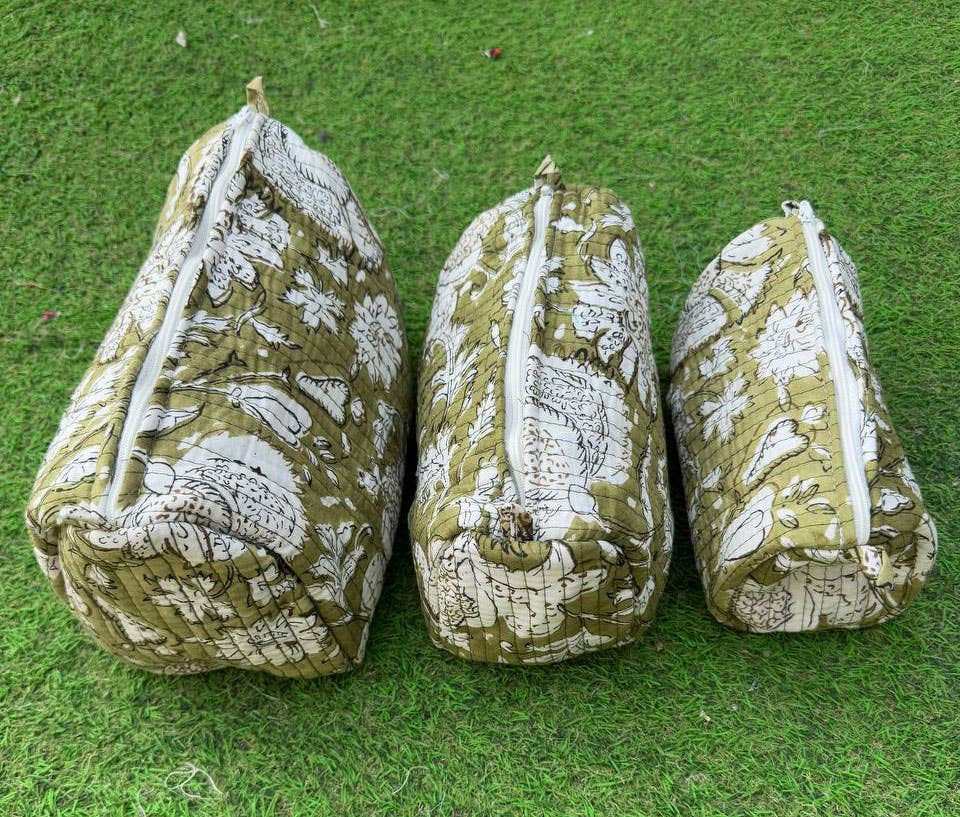 Amanda Printed Quilted Bag Cotton Bag Make-Up Bag Travel Bag