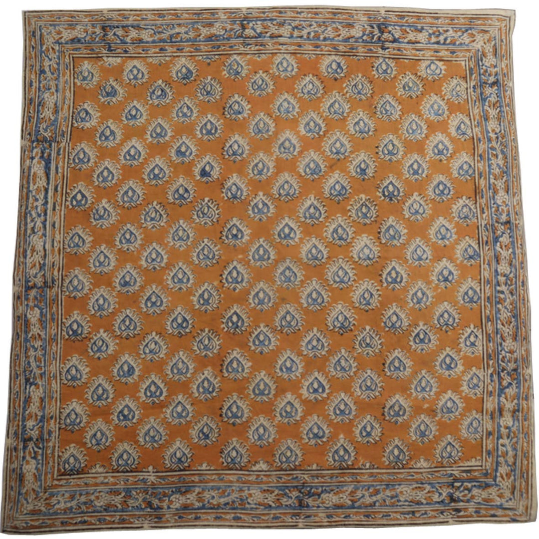 Kalamkari Cotton Bandana - Diya Mustard (KK1414)