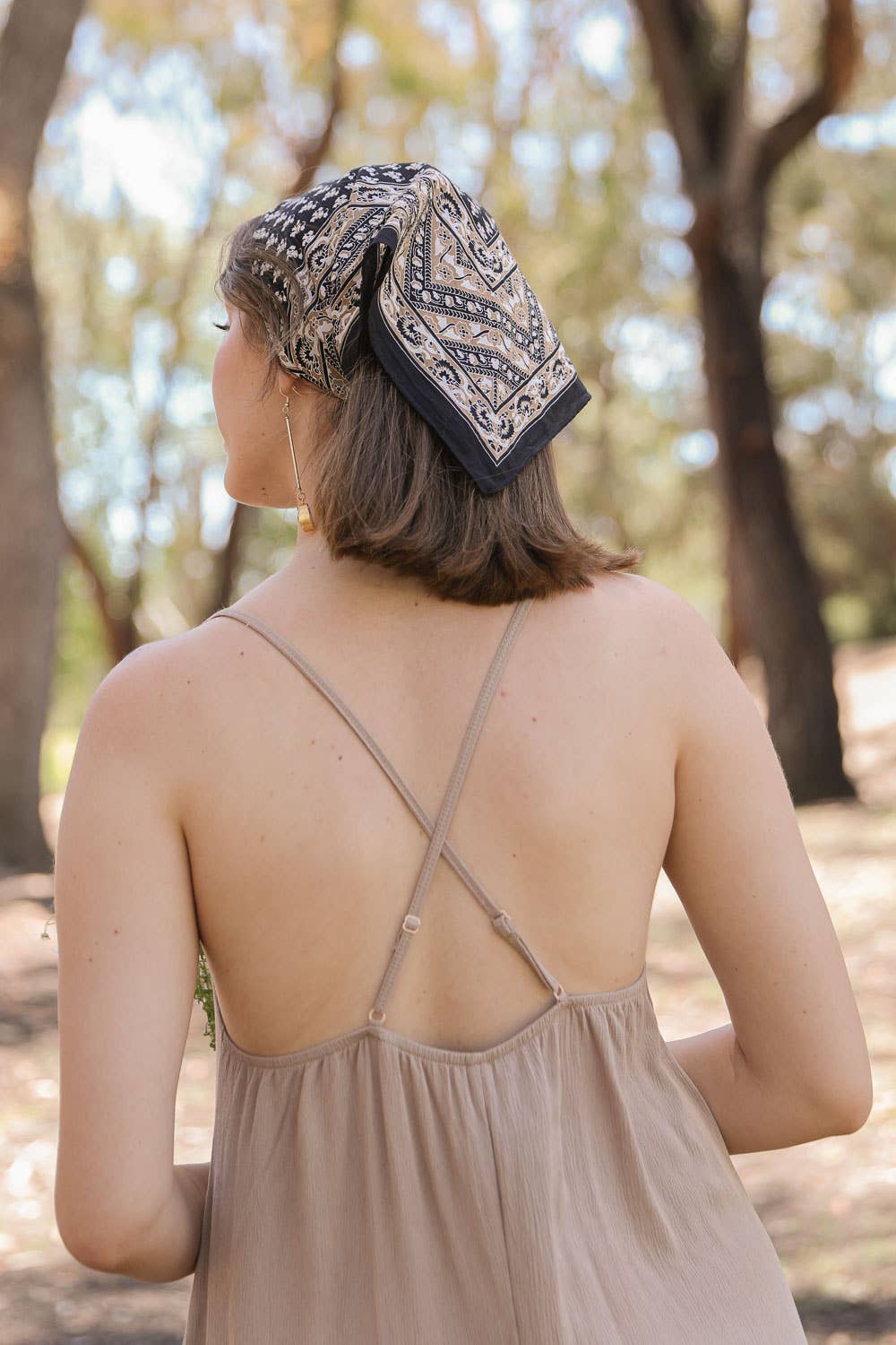 Floral Vine Neckerchief – Perfect Retro Bandana Accessory: Brick