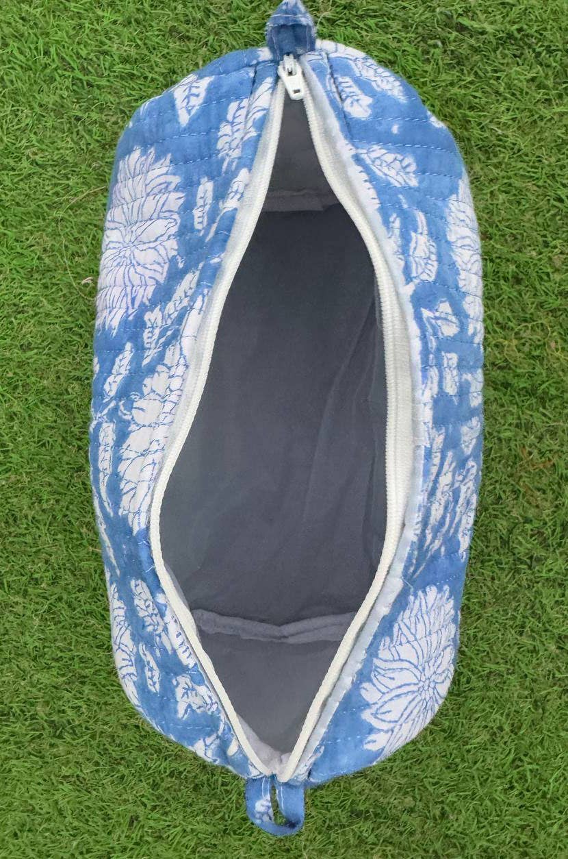 Cosmetic Bag Floral Print Indian Cotton Handmade Travel Bags