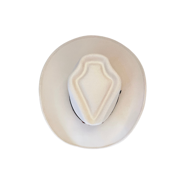 Unisex Vegan Suede Western Arrowhead Cowboy Hat: Taupe