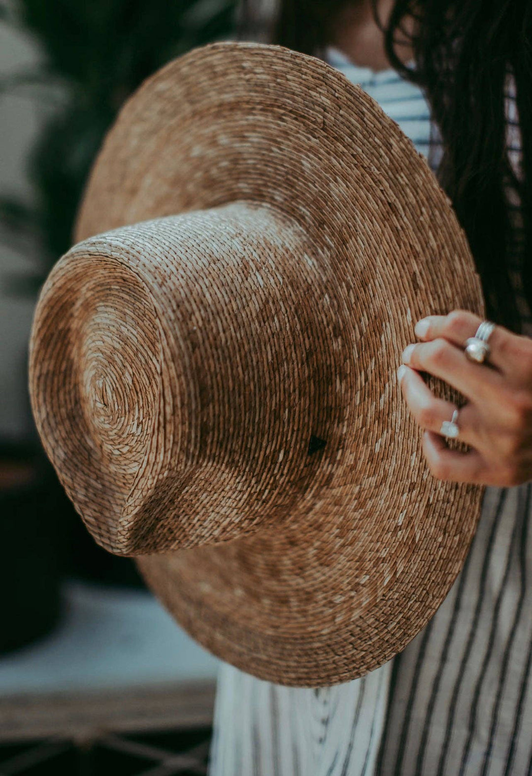 Sadie | Palm Straw Rancher Hat Wide Brim: M/L