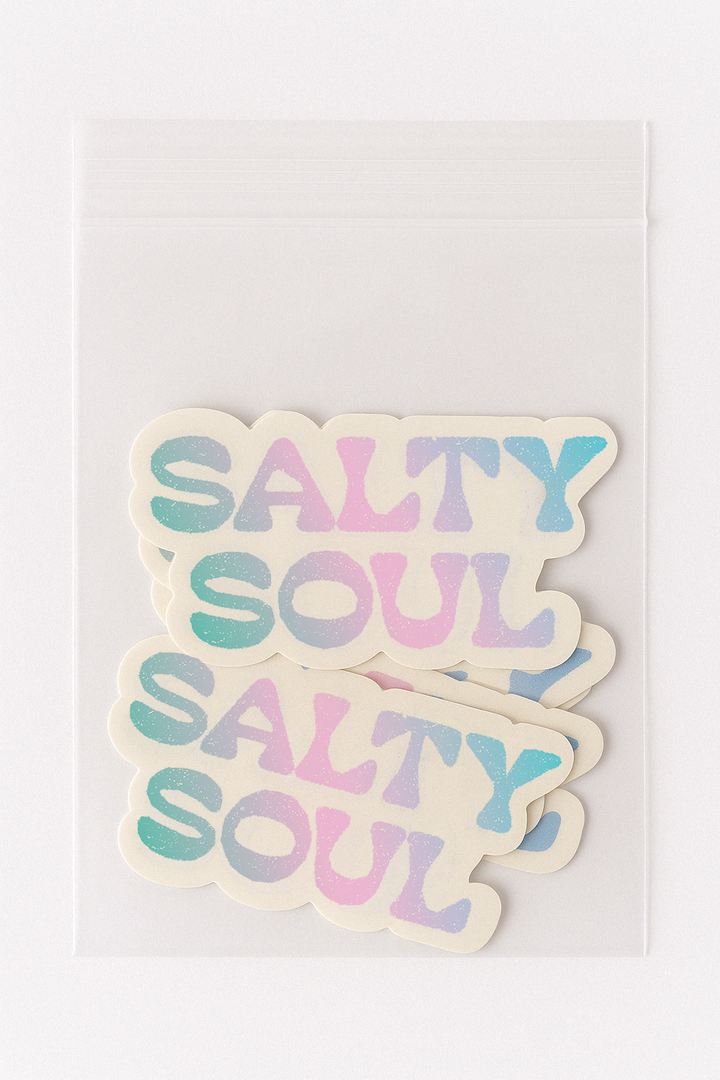 Salty Soul Sticker | Pastel Coastal Aesthetic Vinyl 3.5"