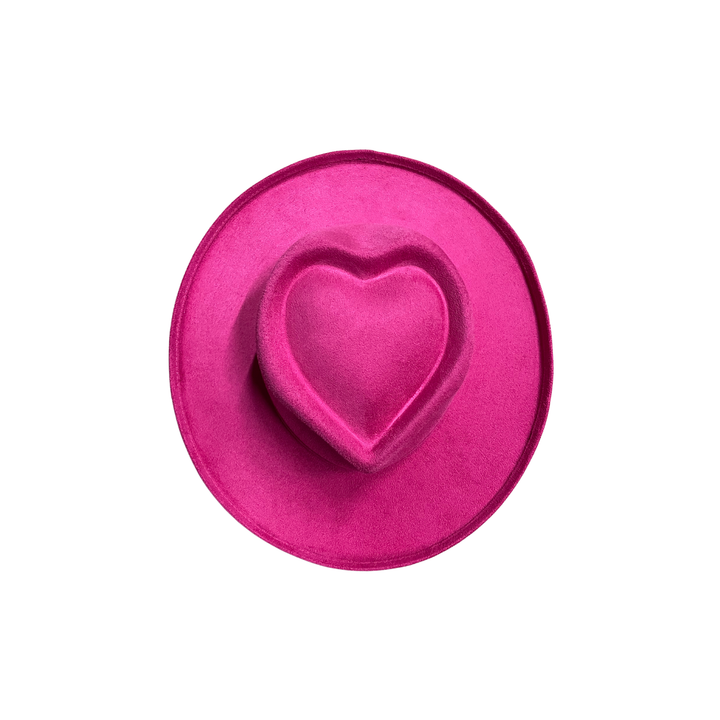 Vegan Suede Pencil Curl Brim Sweetheart Crown Fedora Hats: Taupe