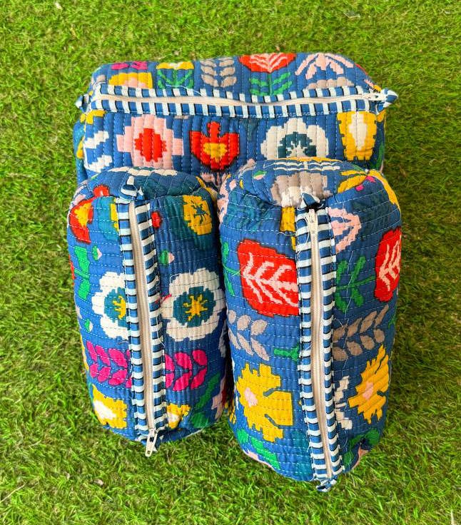 Multicolor Floral Design Cotton Bag Makeup Bag Women Bags