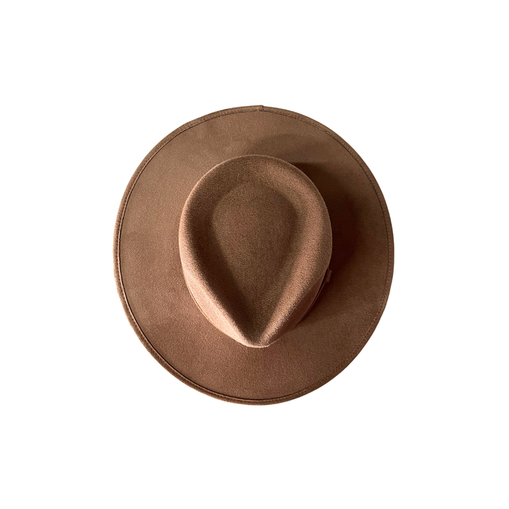 Vegan Suede Tear Drop Hat: Taupe
