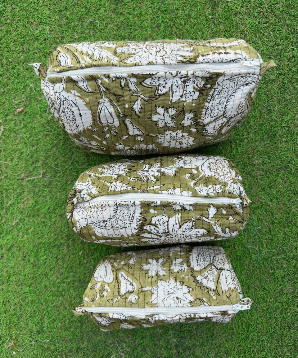 Amanda Printed Quilted Bag Cotton Bag Make-Up Bag Travel Bag