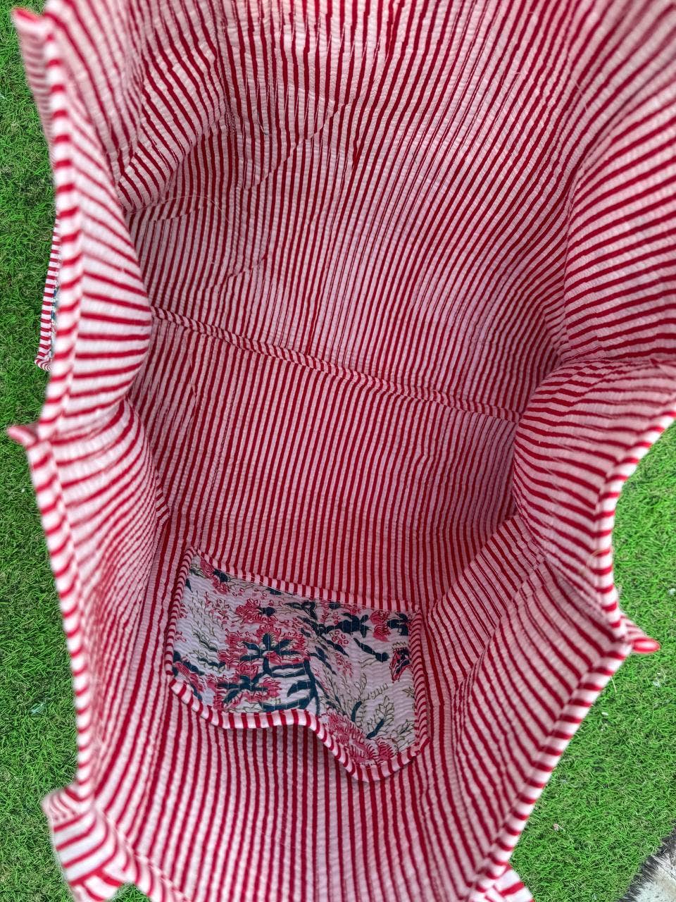 100% Cotton Floral Print Bag Women Shopping Bag Quilted Bags