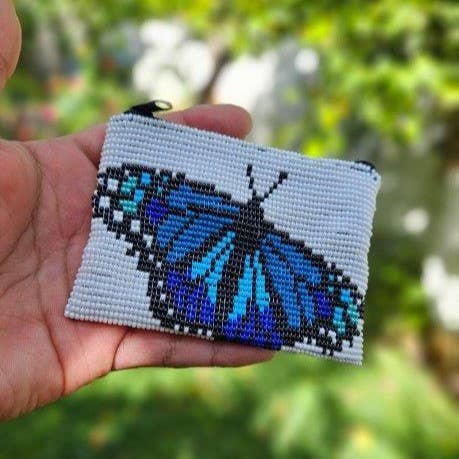 Butterfly Beaded Coin Bag