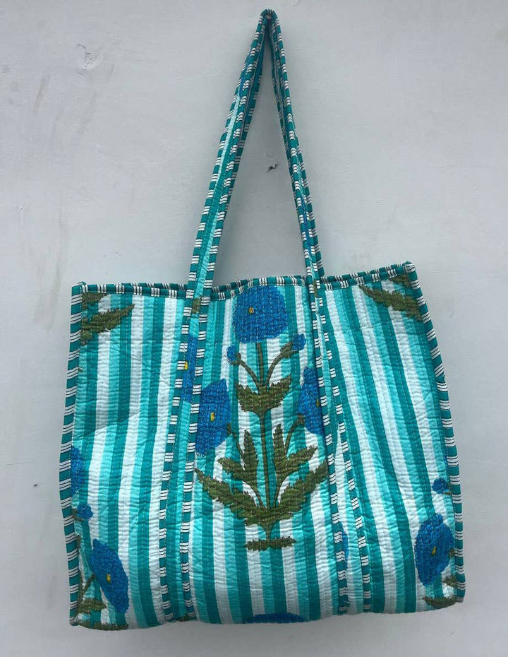 Bridal Shoulder Cotton Bags Floral Printed Quilted Shopping