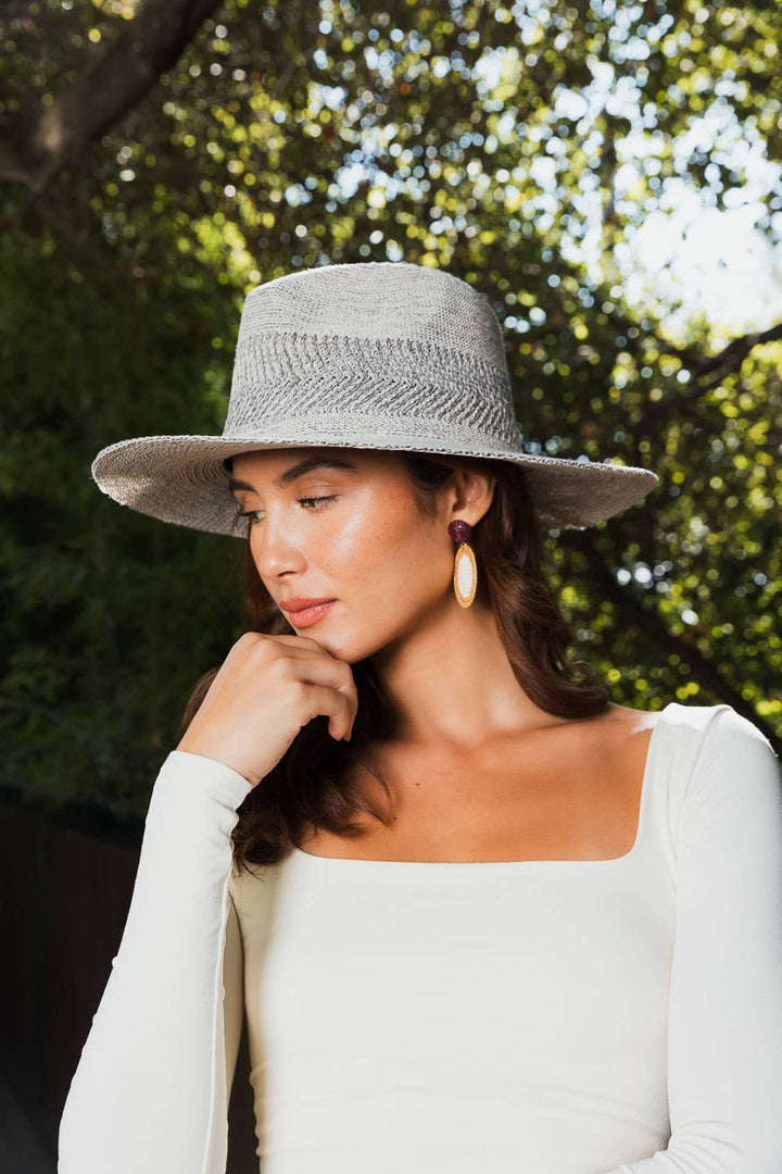 Pinched Front Wide Brim Western Style Hat: Natural