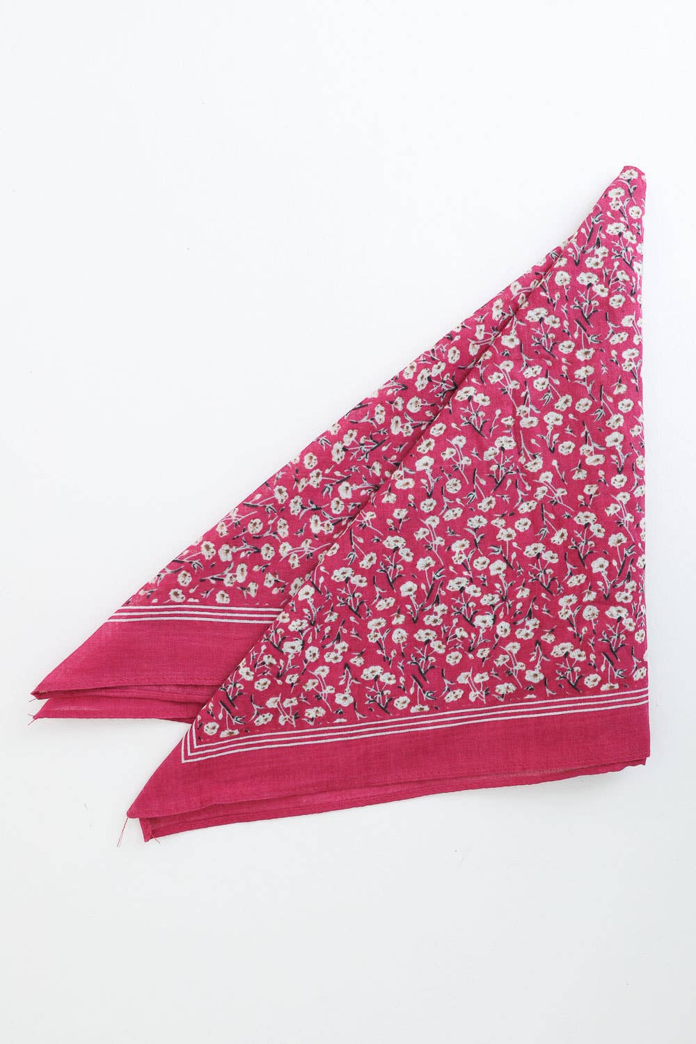 Cotton Field of Flowers Bandana - Muted Color Tones: Teal