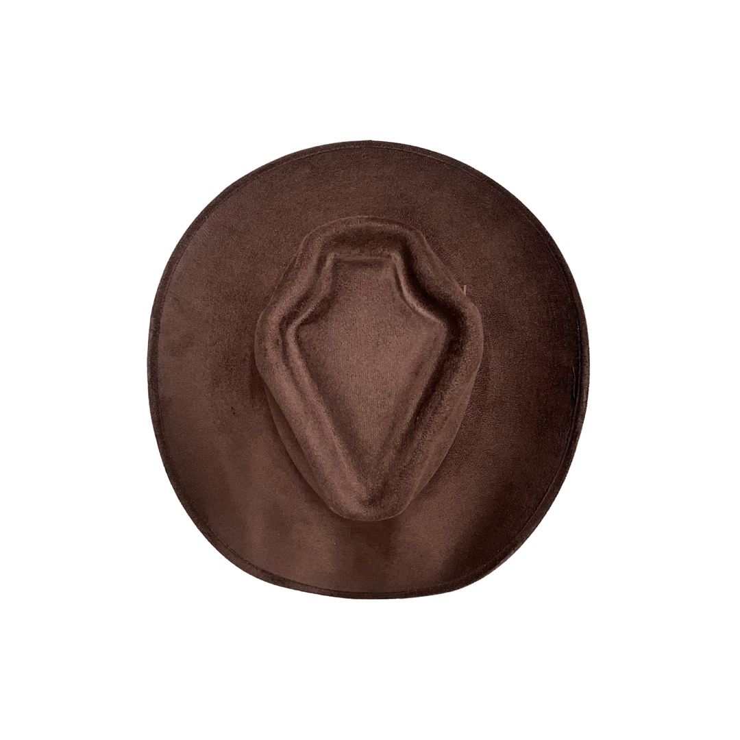 Unisex Vegan Suede Western Arrowhead Cowboy Hat: Taupe