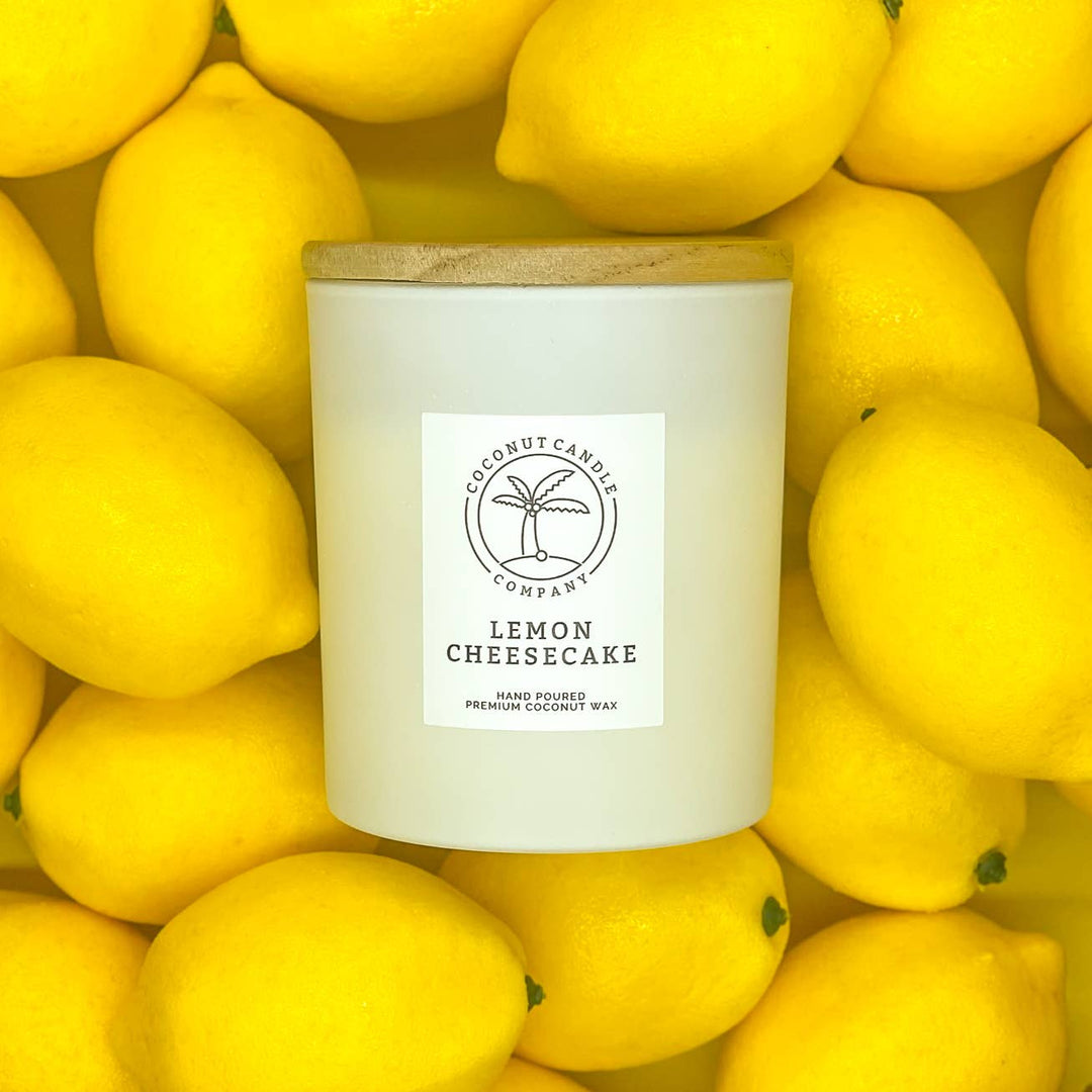 Lemon Cheesecake Jar/Filled Candle: 6oz Glass Jar