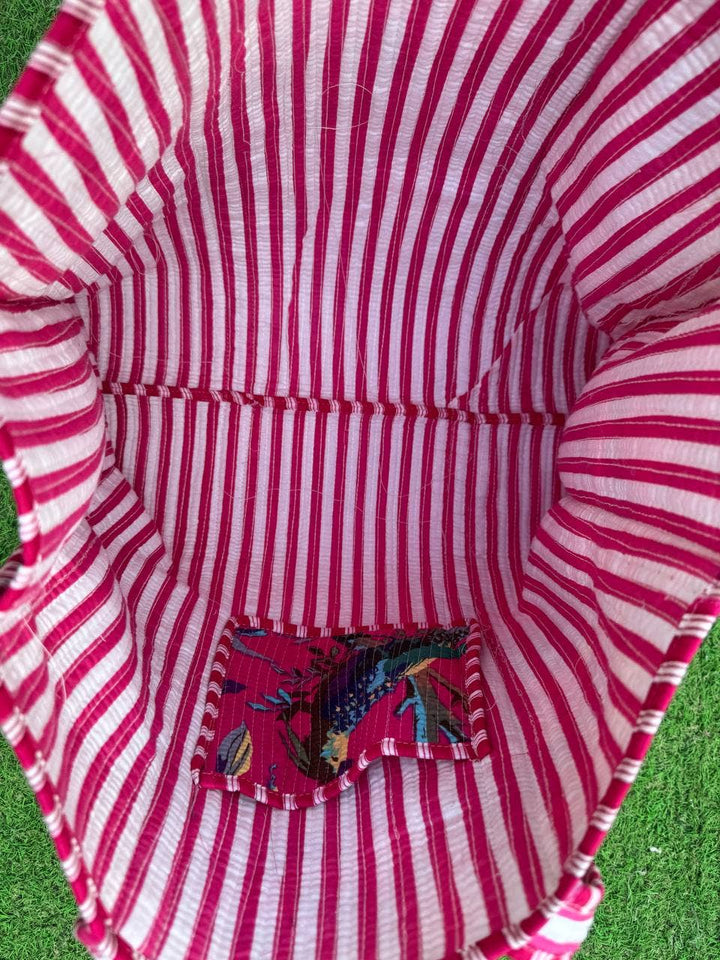 Bird Printed Bag Cotton Quilted Bag Market Bag Shopping Bags