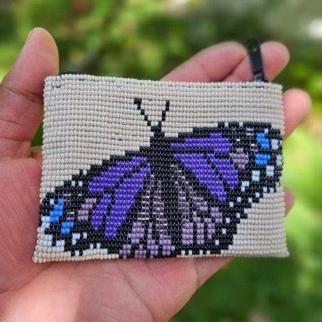 Butterfly Beaded Coin Bag