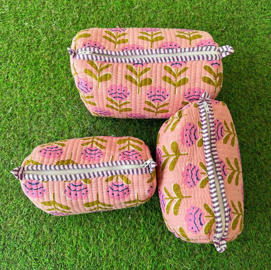 Colorful Floral Printed Bag Quilted Cotton Makeup Women Bags