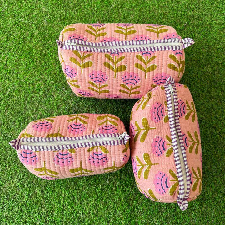 Colorful Floral Printed Bag Quilted Cotton Makeup Women Bags