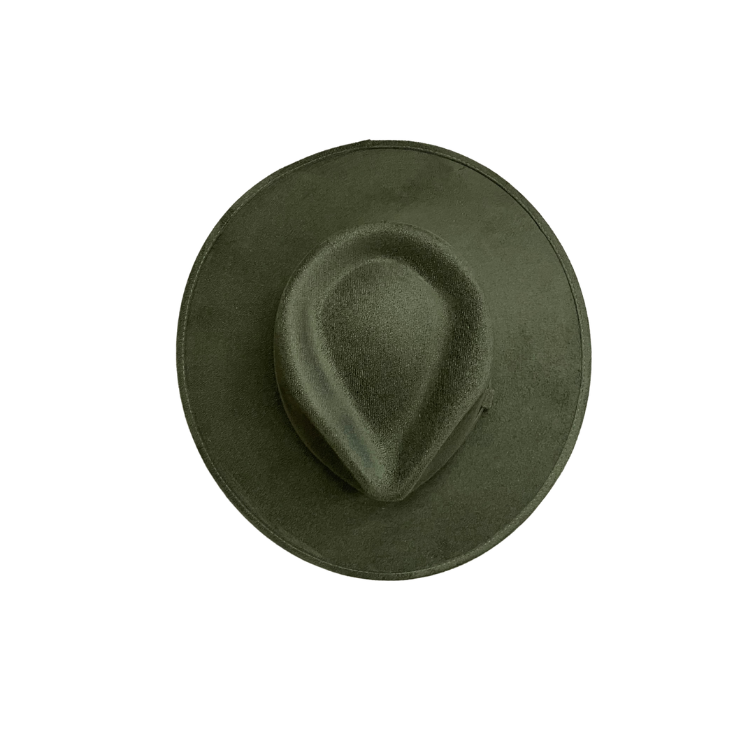Vegan Suede Tear Drop Hat: Taupe
