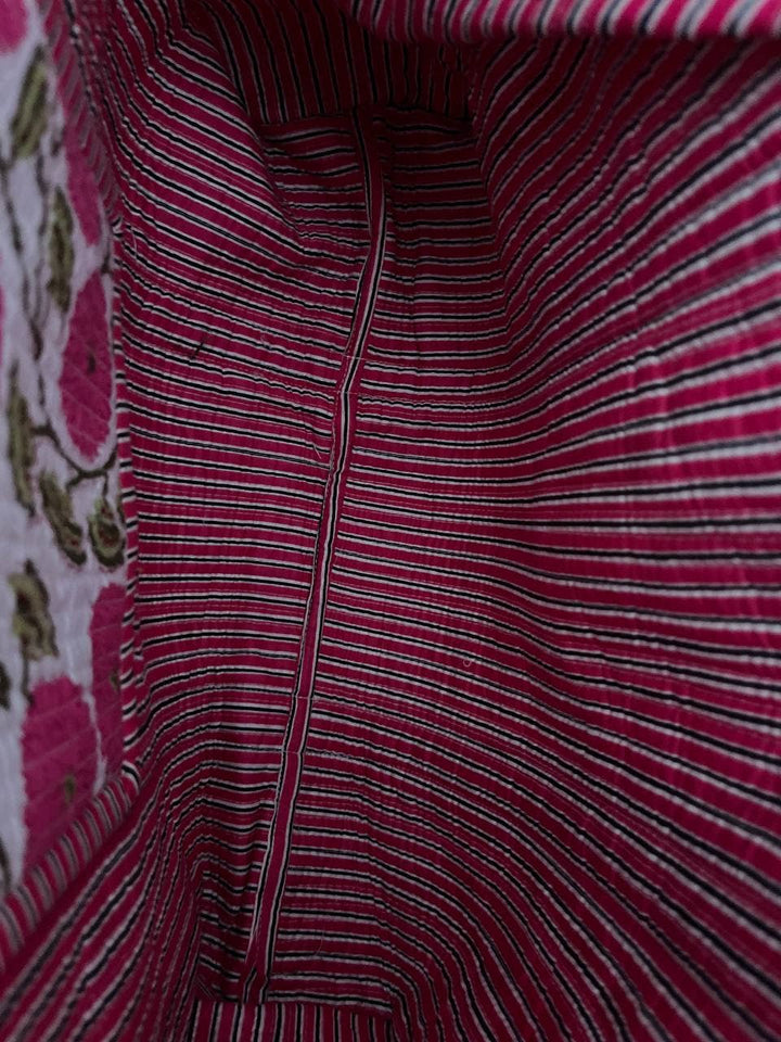 Handmade Cotton Indian Quilted Women Bag Floral Block Print