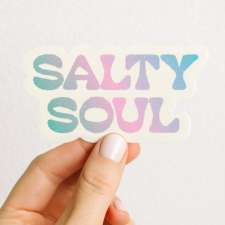 Salty Soul Sticker | Pastel Coastal Aesthetic Vinyl 3.5"