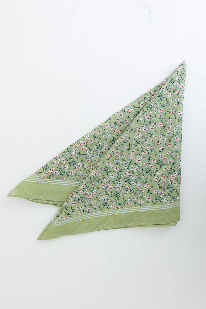 Boho Floral Cotton Bandana β Your Go-To Summer Accessory πΈ: Sage