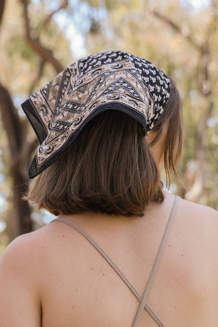 Floral Vine Neckerchief – Perfect Retro Bandana Accessory: Brick
