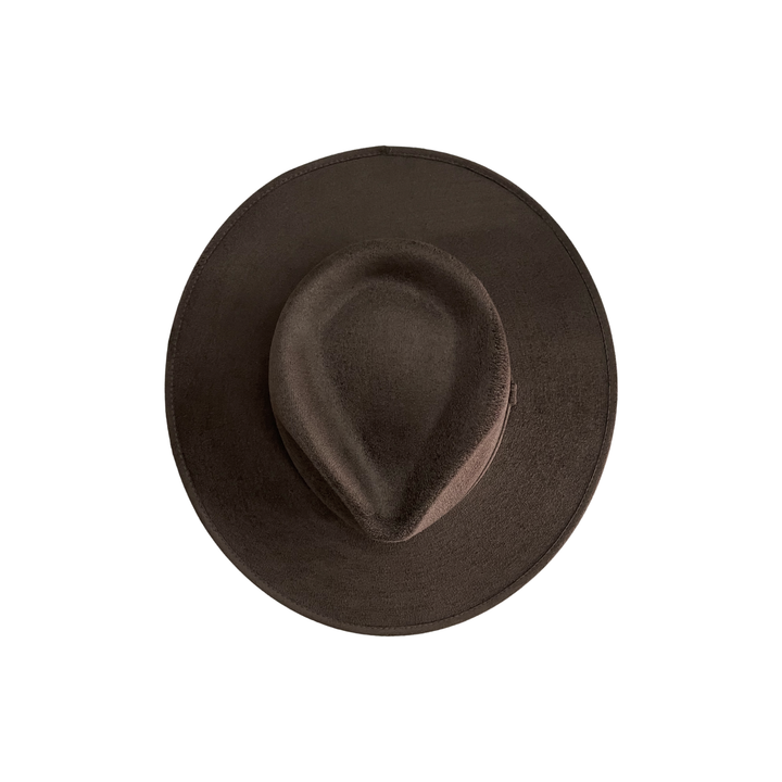 Vegan Suede Tear Drop Hat: Taupe
