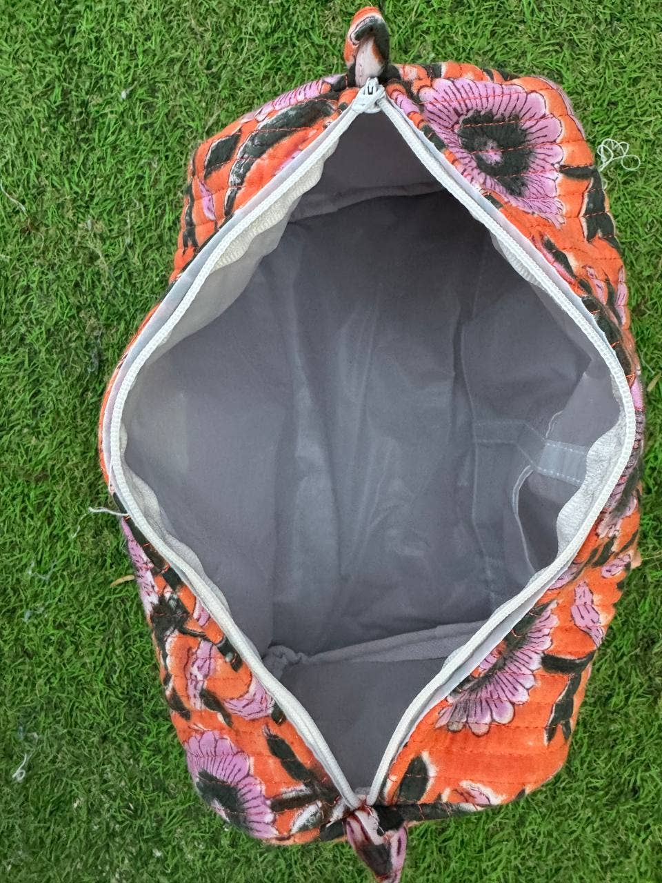 Cosmetic Bag Floral Print Indian Cotton Handmade Travel Bags