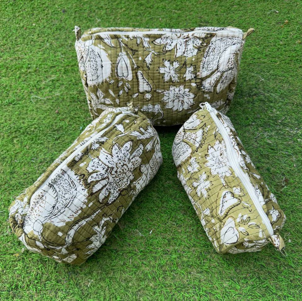 Amanda Printed Quilted Bag Cotton Bag Make-Up Bag Travel Bag