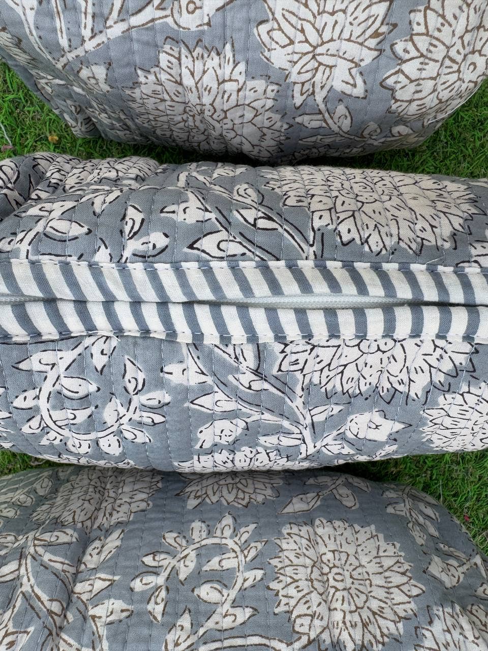 Hand Block Print Cotton Cosmetic Bag Makeup Bag Quilted Bags